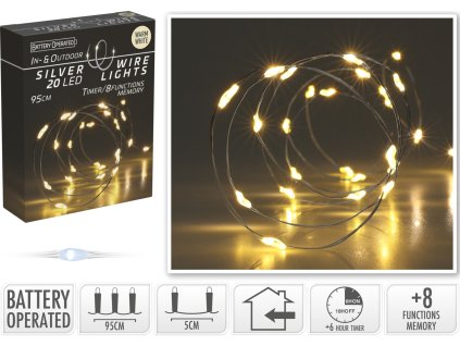 Vánoční dekorativní řetěz teplá bílá 20xLED