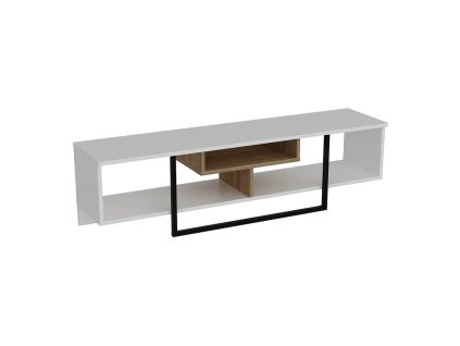 Bílý TV stolek v dekoru dubu 149x40 cm Asal – Kalune Design