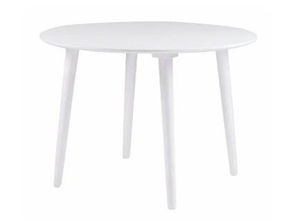 Bílý jídelní stůl ze dřeva kaučukovníku Rowico Lotte, ⌀ 106 cm
