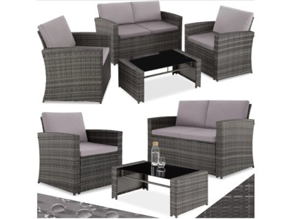 Zahradní ratanový nábytek Lucca šedá/světle šedá