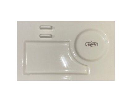 Bílý porcelánový podnos na šálek a sušenky - Telling teas legends