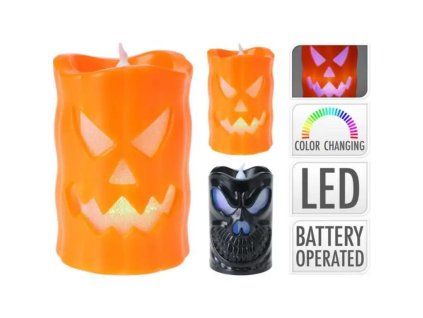 LED halloweenská svíčka měnící barvu