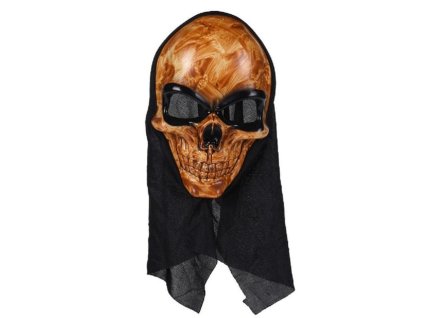 Maska lebka s kápí 23,5x15,5cm mix
