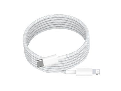 MFi USB‑C → Lightning nylonový kabel 2 m, bílý