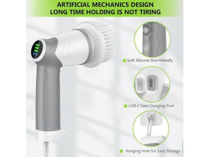 Elektrický rotační čistič s 6 vyměnitelnými hlavicemi