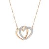 Náhrdelník s dvojitým srdíčkem a kamínky