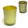 Świecznik szklany d:5,6 cm h:6,7 cm, Zielony Metallic MIX