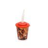 Plastic mug with straw and lid