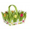 Velikonoční plstěný košík s květinami