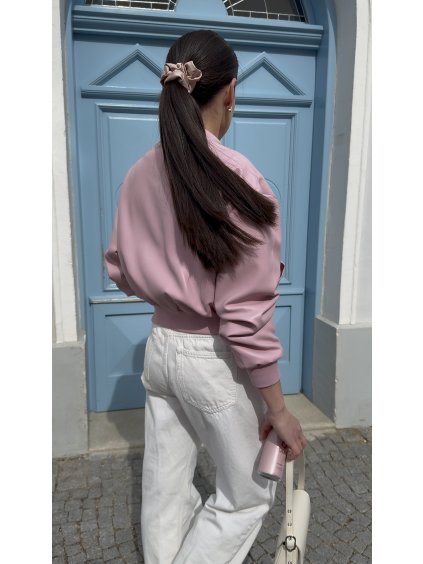Koženkový bomber PASTEL PINK