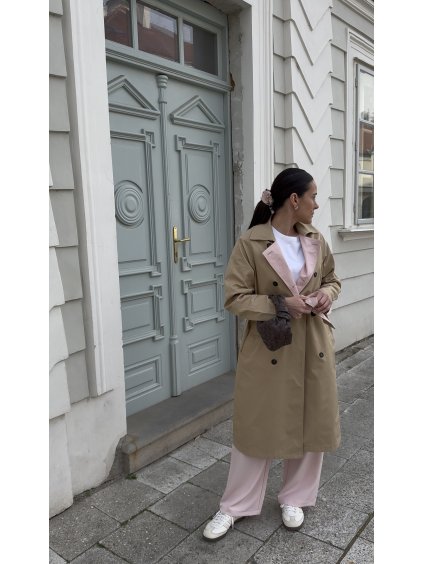 Trench coat - BEIGE/PINK