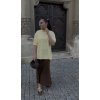 Basic oversize bavlěné tričko YELLOW