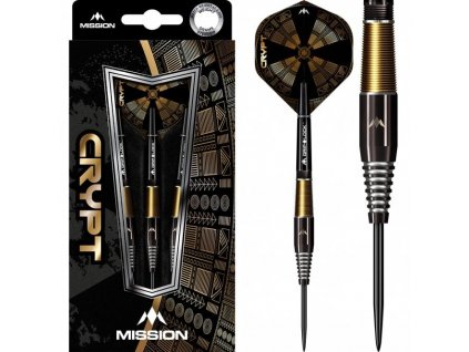 Šipky Mission Crypt 90% M2 Black/Gold 21g steel