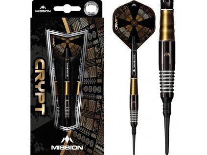 Šipky Mission Crypt 90% M2 Black/Gold 21g soft