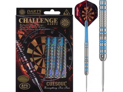 Šipky Cuesoul Challenge Blue Double Ring 85% 24g steel