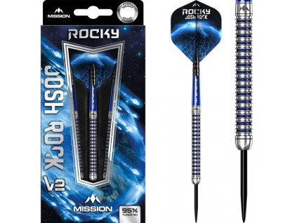 Mission Josh Rock Darts Steel 95 V2 SilverBlue 1