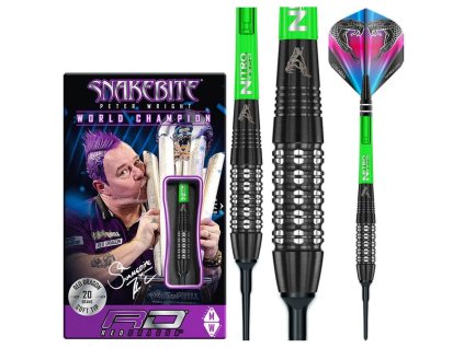 Šipky Red Dragon Peter Wright Snakebite Black Strike 90% 22g soft