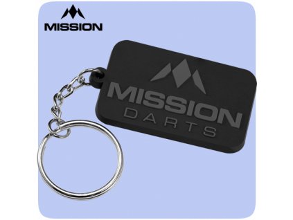 mission logo keyring rubber grey
