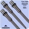 mission titan edge dart points titanium shark black 34mm