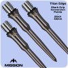 mission titan edge dart points titanium shark black 30mm