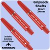 mission griplock shafts short red with rings