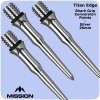 mission titan edge dart points titanium shark silver 26mm