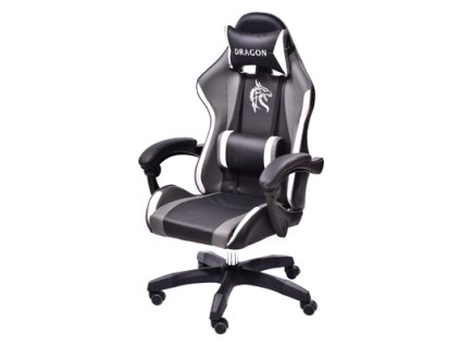 Kancelářské/herní křeslo ARAGON GREY / BLACK / WHITE + podložka