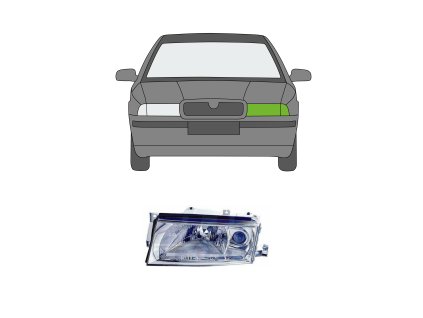 Levé přední světlo Škoda Octavia 1 01 10 01