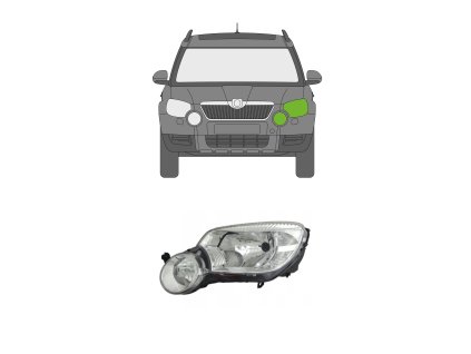 Levé přední světlo Škoda Yeti 09 13 01