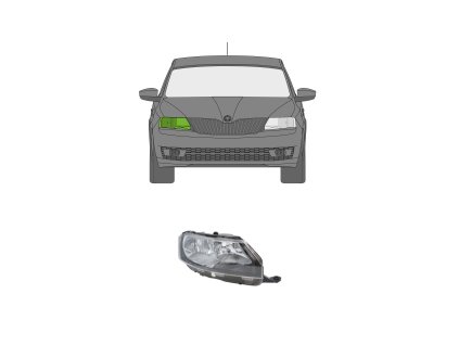 Pravé přední světlo Škoda Rapid 12 17 01