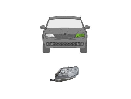 Levé přední světlo Škoda Rapid 12 17 01