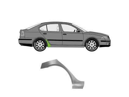 zadní opravný lem blatníku na Škoda octavia 2