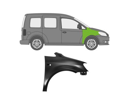 Přední blatníky vw caddy III 2K Facelift pravý