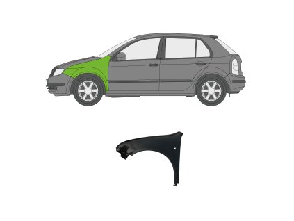 Levý přední blatník škoda Fabia 1 00 07 01