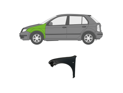 Levý přední blatník škoda Fabia 1 / 00-07