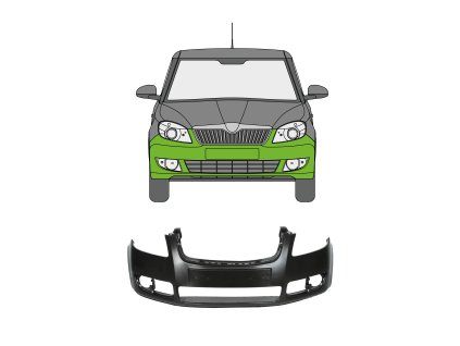 Přední nárazník Škoda Fabia 2 06 10 01
