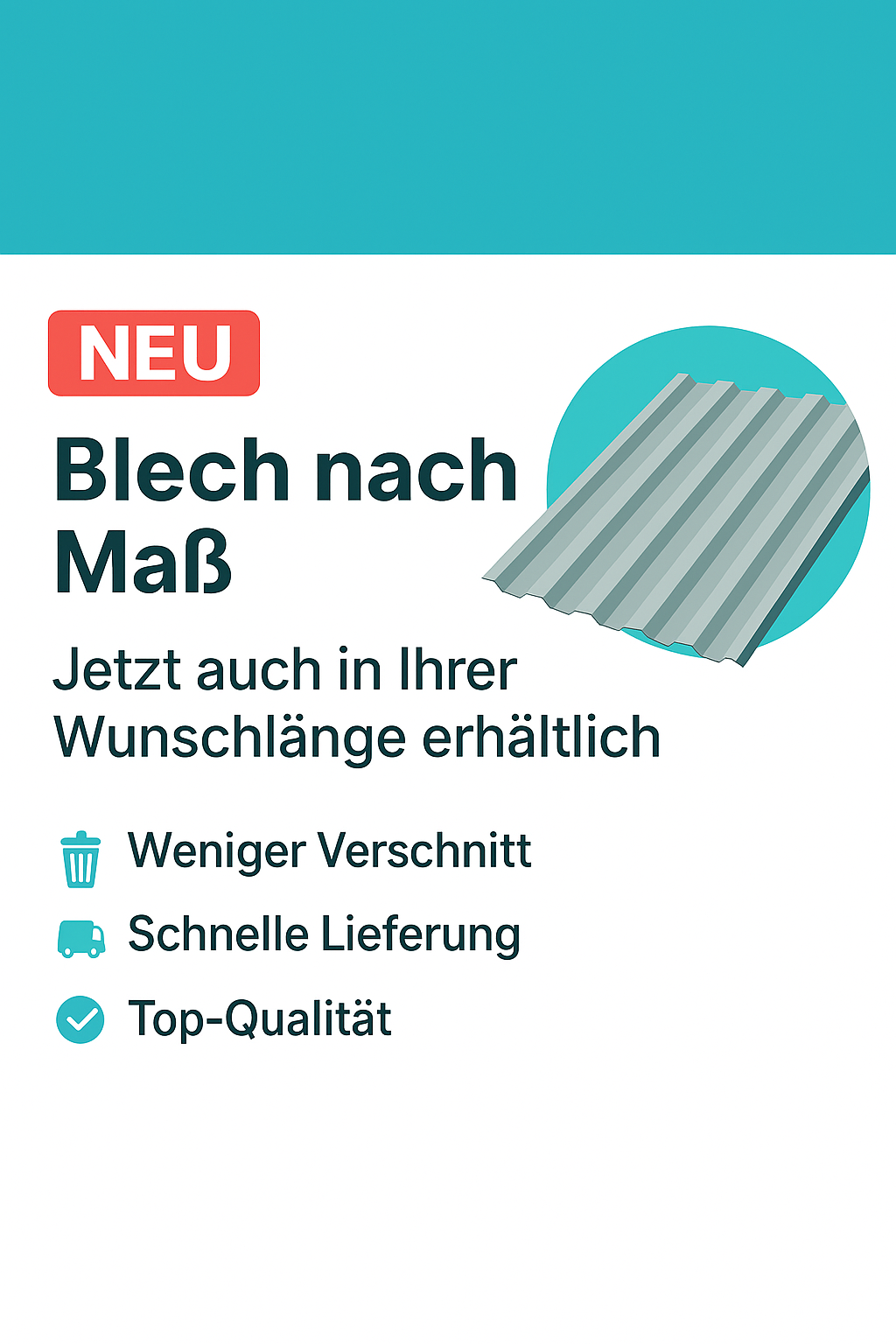 Neu: Produkte nach Maß – Bleche in Ihrer Wunschlänge bestellen!