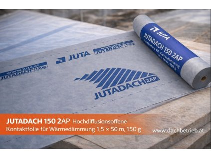 Jutadach 150 2AP hochdiffusionsoffene Kontaktfolie für Wärmedämmung 1,5 × 50 m, 150 g
