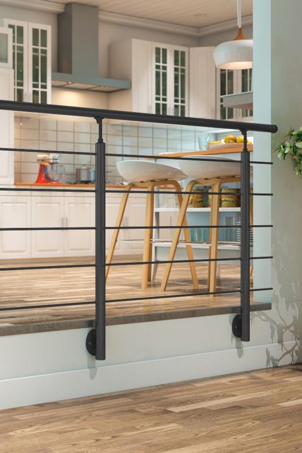 Sada zábradlí DOLLE CLEAN BLACK – černé hliníkové zábradlí s nerezovými pruty