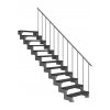outdoor staircase dolle steel gardentop 12 treads trimax anthracite standard banister