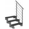outdoor staircase dolle steel gardentop 3 treads trimax anthracite prova banister