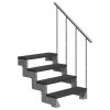 outdoor staircase dolle steel gardentop 4 treads trimax anthracite standard banister