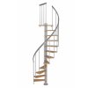 Calgary Ø120 Metal grey Round vertical baluster without middle baluster Beech multiplex without edge
