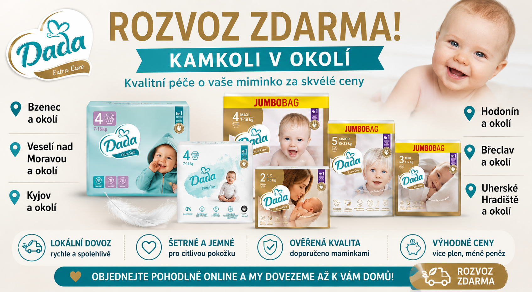 ZDARMA DOVOZ PO OKOLÍ