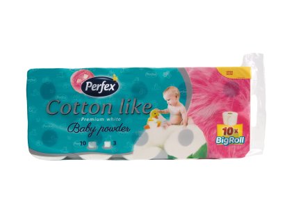 Toaletni papir PERFEX COTTON LIKE Baby powder 10 3 sloj 8606102287930 1 scaled