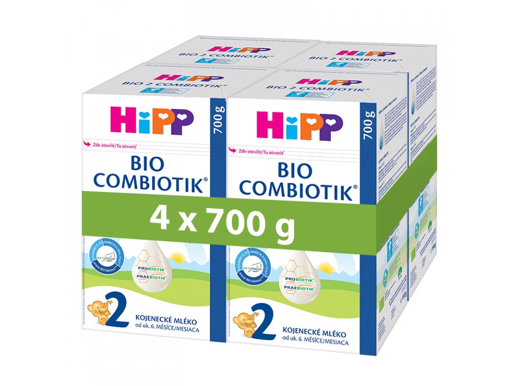 HiPP pokračovací mléčná kojenecká výživa HiPP 2 BIO Combiotik 4 x 700g