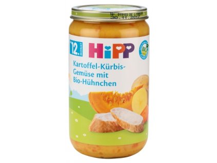 HIPP, Dětské menu, Brambor, dýně, zelenina, BIO Kuřecí. 12M, 250g (B13)