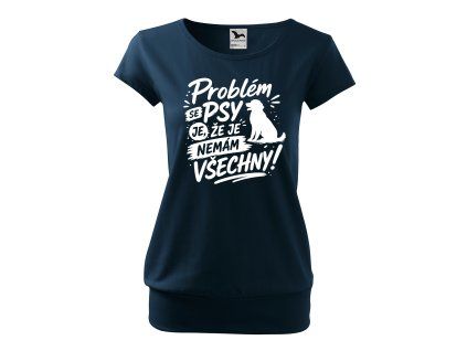DAMSKE DADDIES triko Problem se psy NAVY