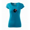 damske tricko s barevnou packou tyrkys