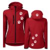 NAHLED bunda softshell damska tlapky packy red cervena daddies